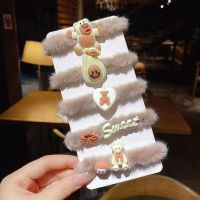 Cartoon Plush Large Hair Ring 5pcs
