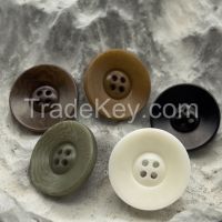 In stock natural tagua nut corozo buttons with wide rim in multiple colors