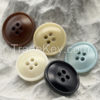 4hole raised small rim natural corozo buttons color chesnut, yellow, black, white, sky blue