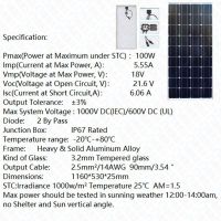 4*100W Rigid Monocrystalline Solar Kits For Off-grid System Outdoor Solar Charger
