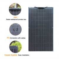 Sunpower Flexible solar panel 18V/100W 955x530x3mm with 0.9M Cable