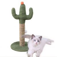 Wholesale New Fashion Green Cactus Shape Pet Cat Scratching Post Cactus Single Column Cactus Climbing Frame Cat Tree