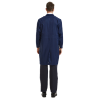 Workwear Collared Lab Coat Navy Ploy-Cotton