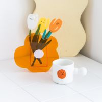 Nordic Mini Plant Pattern Vase Home Table Decoration Cute Style Acrylic Flower Vase Flower Container