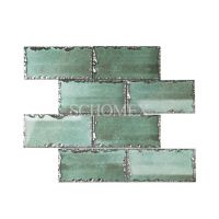 Schomex Brick Hexagon Electroplated Glass Mosaic Tile For Kitchen Backsplash