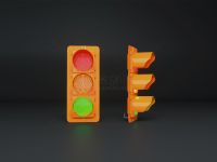 200mm Yellow Housing Full Ball Traffic Light