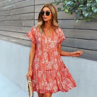 V-Neck Short-Sleeved mini dress