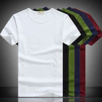 men's round neck  t shirts plain color cheap