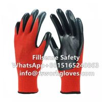 13Gauge Polyester Liner Smooth Nitrile Coated Gloves for Work