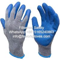 10Gauge 2Yarn Polycotton Liner Latex Crinkle Coated Work Gloves