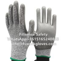 Cut Resistant Level 5 13 Gauge HPPE Liner PU Coated Anti Cut Gloves