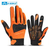 INBIKE Sport Gym Men Fabric Gloves Touch Screen Full Finger Mountain Bike Bicycle Cycle Cycling Gloves MC010