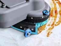 Wireless hand push floor washer