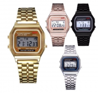 2021 Women Men Watch Gold Silver Vintage LED Digital Sports Military Wristwatches Electronic Digital Present Gift Male Promotion