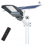 300W Solar Outdoor Street Light with Remote Controller, 1.2M Fast Charging Cable, 6500K Cool White LED Outdoor Safety Light Apply to 150-250m&Acirc;&sup2;, IP65 Waterproof