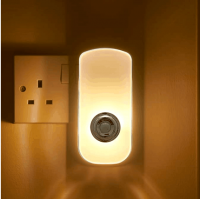 Auraglow Plug in PIR Motion Sensor LED Night Light Hallway Safety Living Aid &amp;amp; Emergency Torch - Warm White