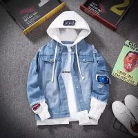 Men Denim Jacket Streetwear Hip Hop Men&#039;s Hooded Jean Jackets Male Casual Loose Outerwear 2022 New Spring Fashion Slim Fit Coat