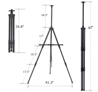 Portable Adjustable Metal Sketch Easel Stand Foldable Travel Easel Aluminum Alloy Easel Sketch Drawing For Artist Art Supplies