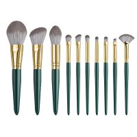 Professional Private Label Green Makeup Brush Kit Soft Synthetic Hair Powder Eyeshadow Beauty Tools