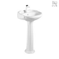 Bathroom sanitary ware rectangle glassy white oval CUPC certified floor-standing pedestal sink