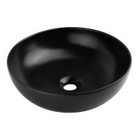 Bathroom Matte Black Ceramic Porcelain Countertop Round Vessel sink wash basin