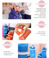 BPA Free Sport Bottle Collapsible Drink Bottle Silicone Water Bottles With Custom Logo