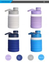 Reusable Silicone Water Bottle BPA Free Collapsible Foldable Sports Drinking Bottle for Outdoor