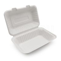 Compostable Food Container Take Away Lunch Box Eco-Friendly Sugarcane Bagasse Packaging