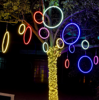 Christmas Halloween festive special LED aperture lights led lights energy saving colours available on request Iron baking paint + LED strip light One year warranty