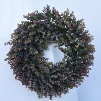 Natural Garland Front Door Wreaths Artificial Green Leaves Wreath 16" Boxwood Wreath For Christmas Hanging Wall Window Party