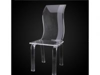 acrylic dining chair with fabric cushion