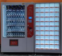 Refrigerated vending machines with lockers