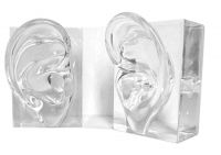 Clear Acrylic Demonstration Earmold Show Ear Display to Display Hearing Aid Medical Science Right Ear Single Box