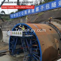 Railway tunnel secondary lining trolley