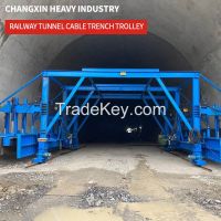 Railway tunnel cable trench trolley