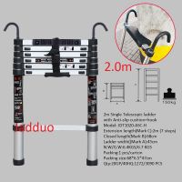 Single Telescopic Ladder with Hook+Anti-slip Cushion