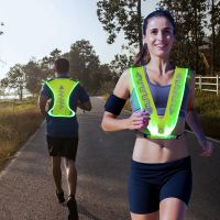 led safety flash reflective running vests for sports  Ultralight Runner Running Safety Cycling Vest led cycling running vest outdoor safety Jogging