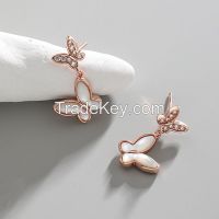 Pearl Shell Double Butterfly Earrings