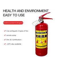 Portable dry powder extinguisher has high fire extinguishing efficiency, non-toxic and tasteless, and can be stored for a long time