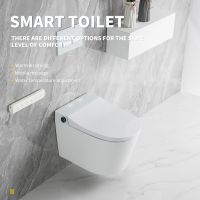 Hanging intelligent toilet features power-off flushing, luminous lighting, leakage protection and off seat flushing