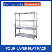 CFour-level flat stainless steel shelves