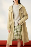 Long hooded trench coat