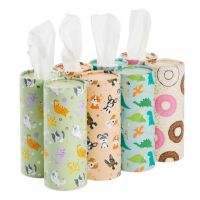 Colorful Paper Round Gift Box Facail Tissue With Print 