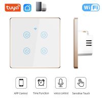 Metal bezel Smart Switch Wifi Zigbee KAISI 1 2 3 4 GANG 86 Glass Panel inteligente tuya wall touch switch