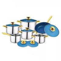 Factory Supply 20-Piece Multi-Ply Stainless Steel Cookware Set casserole high-end popular pots and pans OEM