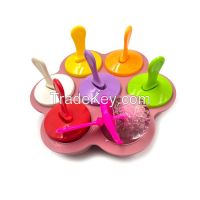 Food Grade Silicone Ice Cube Tray With 7 Cavities Round With Lid