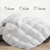 Down-alternative Polyester Pinch Pleat Comforter, Pigmented Embroidery Comforter Duvet, 100% Cotton Fabric, 100% Polyester Fill