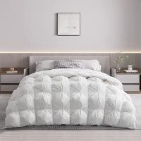 Down-alternative Polyester Pinch Pleat Comforter, Pigmented Embroidery Comforter Duvet, 100% Cotton Fabric, 100% Polyester Fill