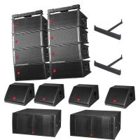 PLA series 8 single 12 inch full frequency + 2 double 18 inch subwoofers + 4 15 inch coaxial back listening all-weather waterproof linear array speakers