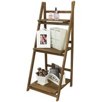 D&#039;Topgrace 3 Tier Brown Folding Plant Pot Shelf Stand Display Ladder